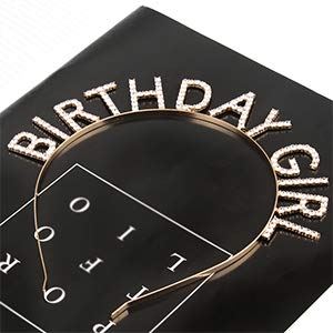 AOPRIE Birthday Girl Crown for Women with Sash Gold Happy Birthday Tiara for Women Headband Princess Crown Rhinestone Accessories