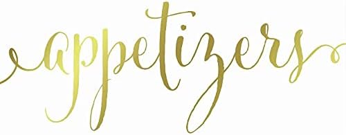 Andaz Press Wedding Party Signs, Metallic Gold Ink Print, 8.5x11-inch, Appetizers Table Sign, 1-Pack, Unframed