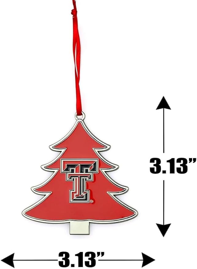 Texas Tech Red Raiders Tree Shaped Metal Christmas Ornament