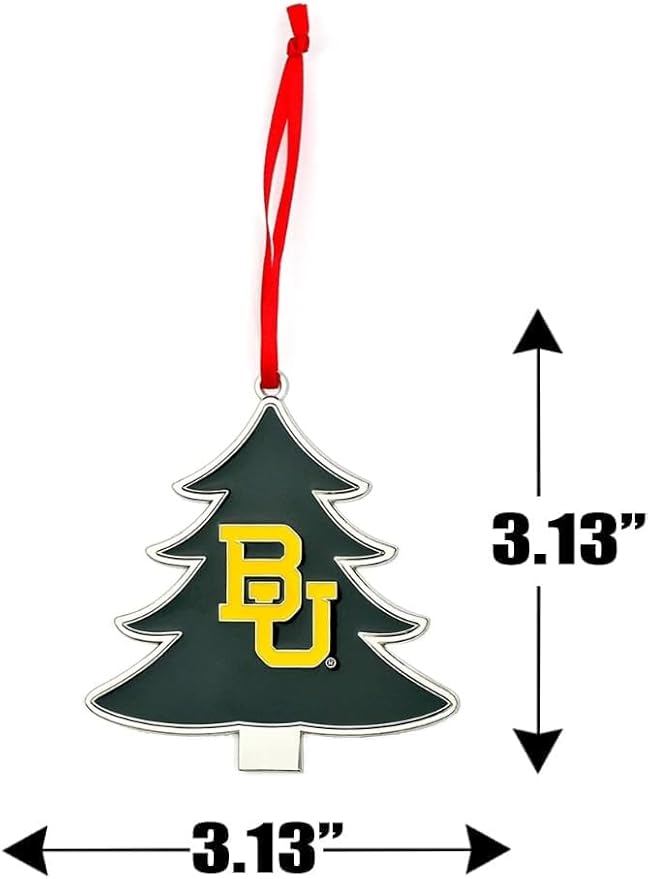 Baylor Bears Tree Shaped Metal Christmas Ornament