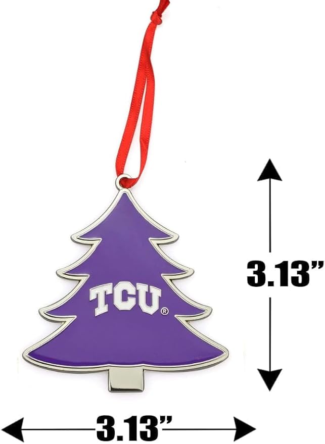 TCU Horned Frogs Tree Shaped Metal Christmas Ornament