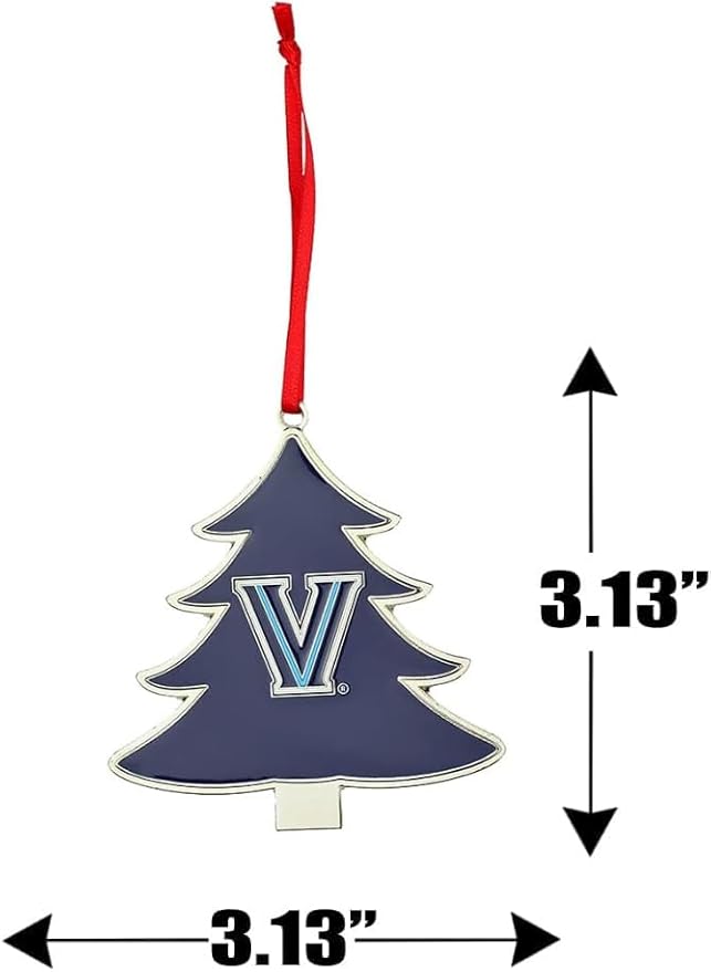 Villanova Wildcats Tree Shaped Metal Christmas Ornament