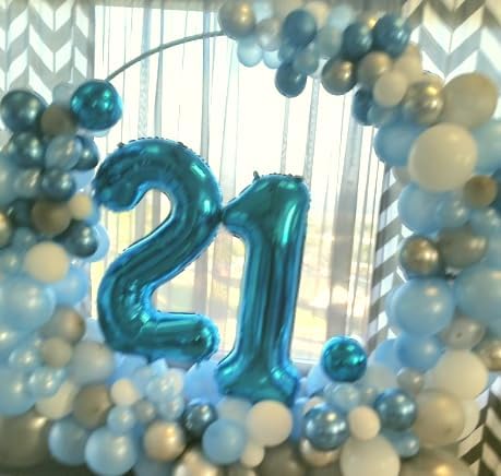 Blue 40 Inch Big Number Balloon Birthday Decoration, Number 2 Helium Balloon 12 20 22 23 24 26 2026 New Years Celebration, Boy Girl Baby Anniversary Party Graduations Supplies Decorations