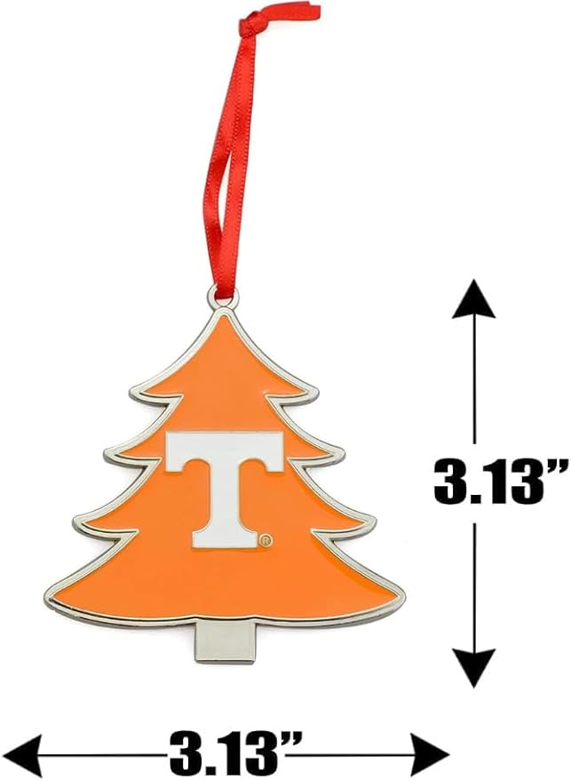 Tennessee Volunteers Tree Shaped Metal Christmas Ornament