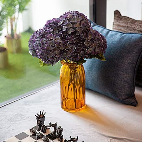 Kimura's Cabin 2Bouquets Fake Hydrangea Flowers Vintage Artificial Silk Hydrangeas Bouquets 10 Heads for Home Table Centerpieces Wedding Party Decoration (Bluish Violet, Pack of 2)