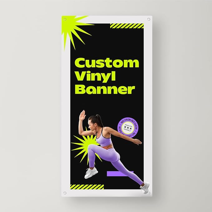 Customizable Vinyl Banner – Personalized Outdoor/Indoor Event Signage for Birthdays, Weddings, Graduations, Business Promotions – Lightweight, Durable, Weather-Resistant, Full-Color Printing (2'x4' / Vertical)