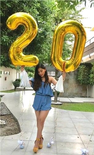Big 40 Inch Gold 2 Number Balloon Birthday Decoration, Number 2 Helium Balloons 12 20 22 23 24 26 28 32 42 Celebration, Boy Girl Baby Anniversary Party Graduations Supplies