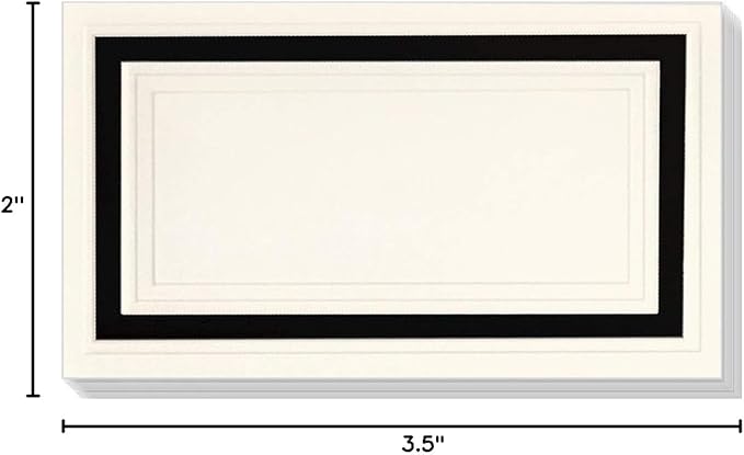 PaperDirect Cream Cover Stock Place Cards with Black Foil Border, 100-Pack