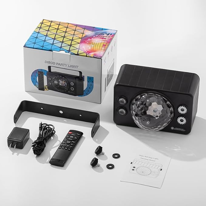 Disco Ball Light Party Lights Sound Activated with Remote Control for Parties Strobe Stage Lighting for Home Dance Karaoke Club Birthday Wedding Christmas Halloween Decor