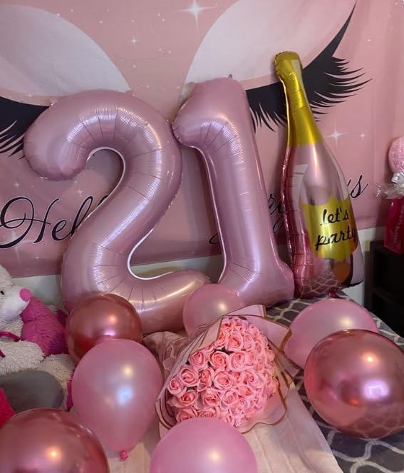 Pearlescent Pink Number 1 Balloon 40 inch, Number 1 Birthday Balloons for Boy Girl, Pearl Pink Foil One Balloon for 1st 10 11 12 16 18 Birthday Party, Anniversary Celebration Numbers Decorations