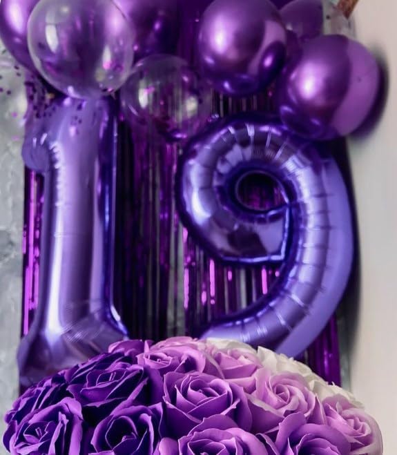 Purple Number 19 Balloon 40 Inch Birthday Decorations, Number 19 Balloon Birthday Party Decorations, Anniversary Decorations Graduations Party Supplies