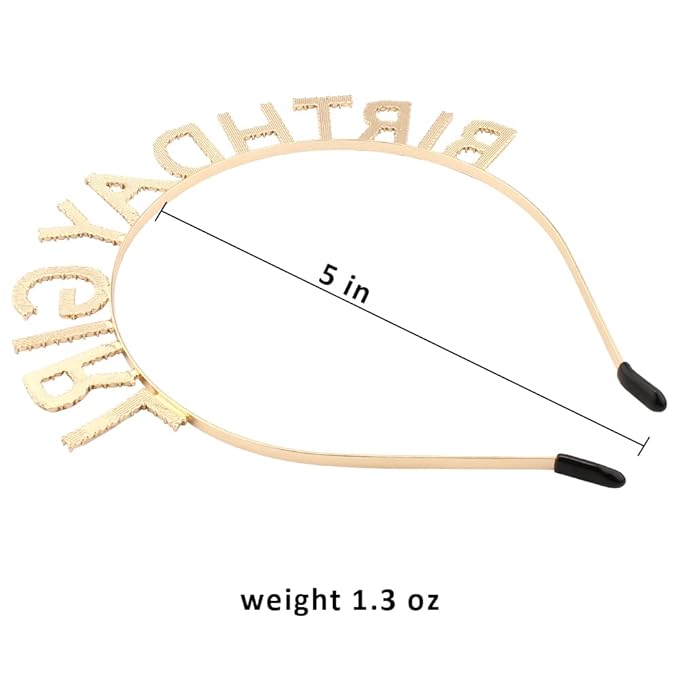 AOPRIE Birthday Girl Headband Tiara for Women & Girls - Happy Birthday Princess Crown Rhinestone Accessory, Gold Yellow