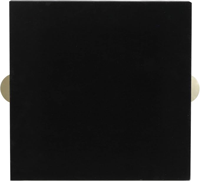 HofferRuffer Faux Leather Decorative Serving Tray, Elegant Coffee Table Ottoman Tray, Breakfast, Drinks, Liquor Serving Platter, Black Shagreen Finish with Gold Hardware Handle (Square)