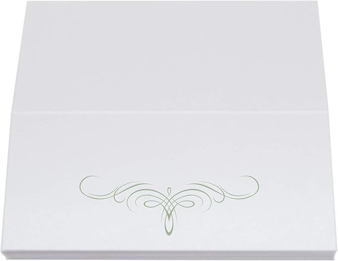 Decadent Flourish Place Cards, Sage (Choose Color), Set of 60, Pre-cut and Scored - Wedding, Party, Dinner, and Special Events - Made in the USA