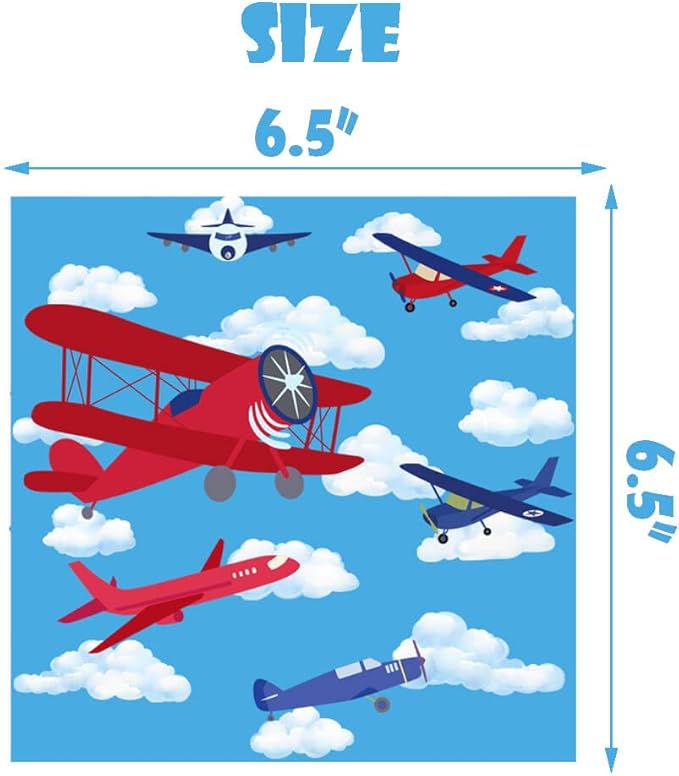 Airplane Party Plates and Napkins Airplane Aircraft Birthday Party Decorations Aviation Theme Party Tableware Set Boys Baby Shower Birthday Party Supplies Favors