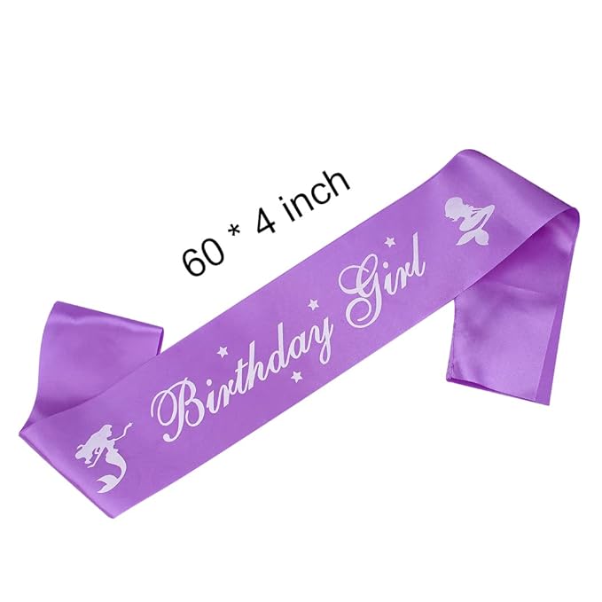 AOPRIE Birthday Girl Sash Crowns Happy Birthday Tiara for Women Purple Headband Princess Crown Rhinestone Accessories