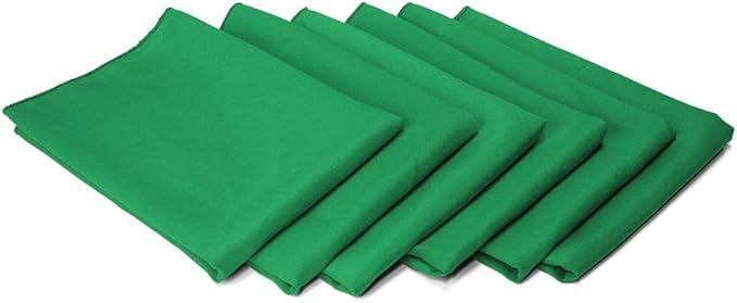TableLinensforLess 17"x17" Polyester Cloth Napkins, Set of 6 (Emerald Green) | Easy-Care, No-Iron Finish, Superior Color Retention, Machine Washable