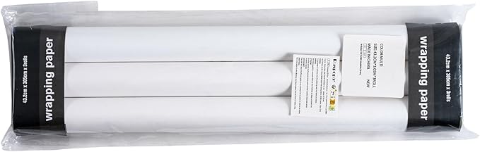 RUSPEPA Christmas Kraft Wrapping Paper Roll - Mini Roll - 17 inches x 10 feet per Roll, Total of 3 Rolls - Berry Leaves and Reindeer
