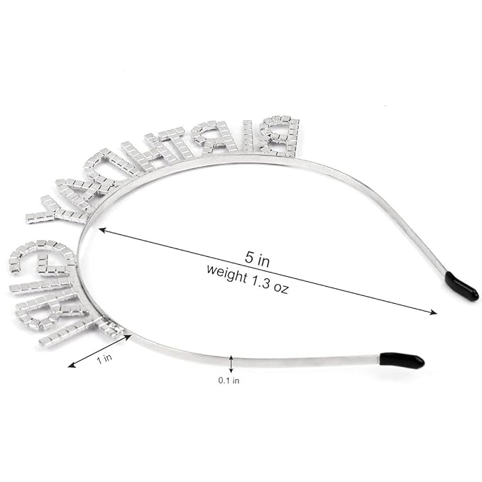 AOPRIE Birthday Girl Headband Crown for Women & Girls - Happy Birthday Princess Tiara Rhinestone Accessory, Purple