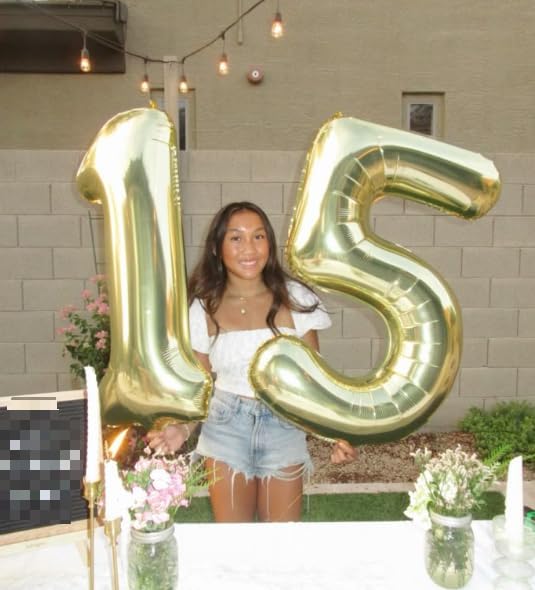 Light Gold Number 1 Balloon 40 inch, Number 1 Birthday Balloon for Boy Girl, Champagne Gold Foil One Balloon for 1st 10 11 12 16 18 Birthday Party, Anniversary Celebration Number Balloons Decorations