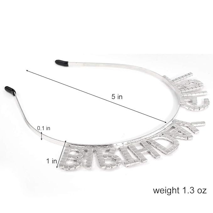 AOPRIE Birthday Crown for Women Girls - Princess Tiara with Rhinestones and Happy Birthday Accessories, Blue