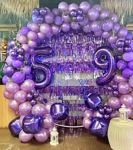 40 Inch Big Purple 9 Balloon Number, Jumbo Giant Happy 9th 19 29 39 49 99 Birthday Party Decorations, Large Nine Mylar Foil Anniversary Birthday Party Engagement Decorations