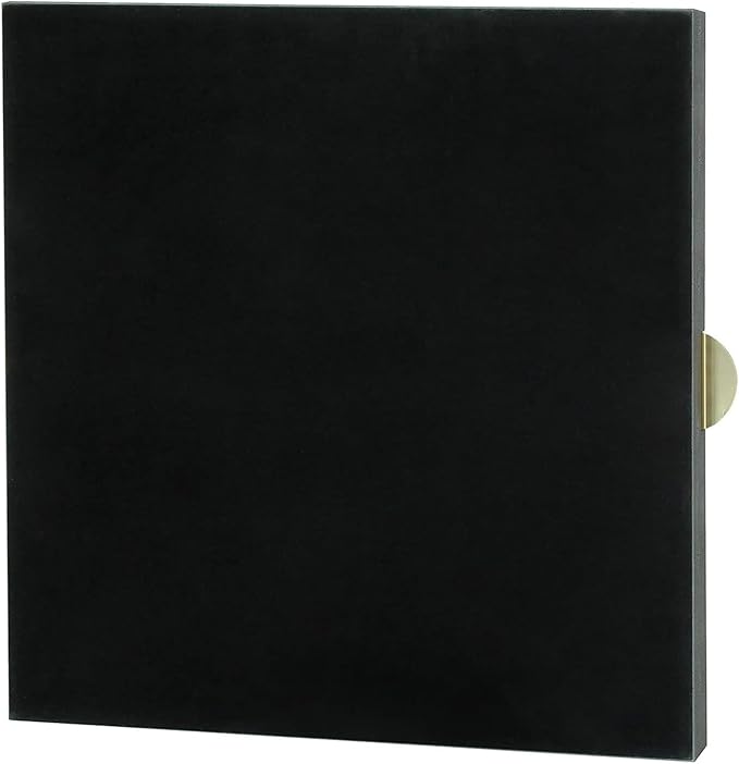 HofferRuffer Faux Leather Decorative Serving Tray, Elegant Coffee Table Ottoman Tray, Breakfast, Drinks, Liquor Serving Platter, Dark Grey Shagreen Finish with Gold Hardware Handle (Square)