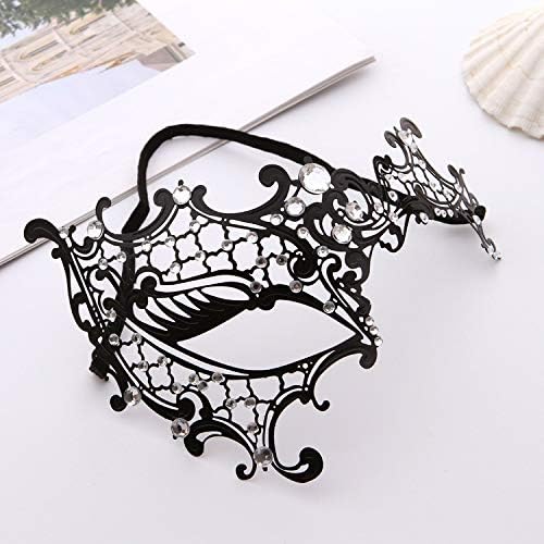 Venetian Masquerade Mask for Women - Ultralight Shiny Metal Rhinestone Party Evening Prom Ball Mask