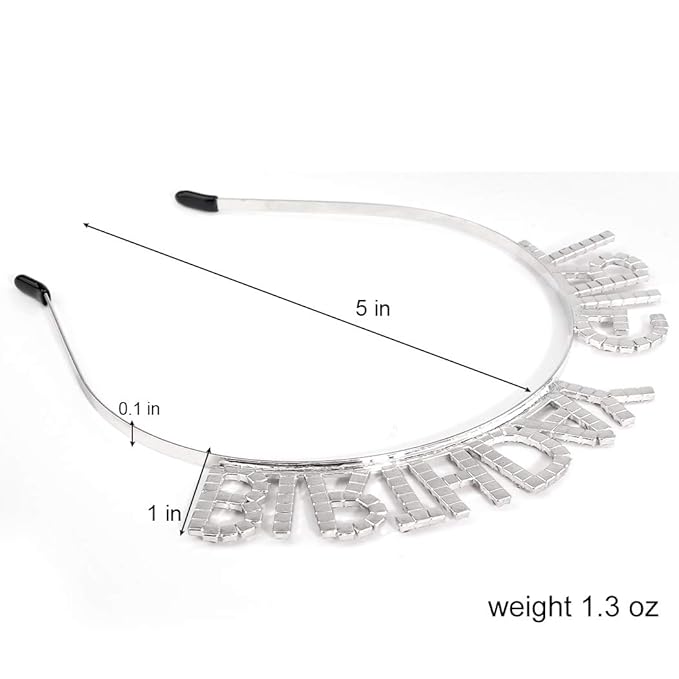 AOPRIE Birthday Girl Headband Crown for Women & Girls - Happy Birthday Princess Tiara Rhinestone Accessory, Pink