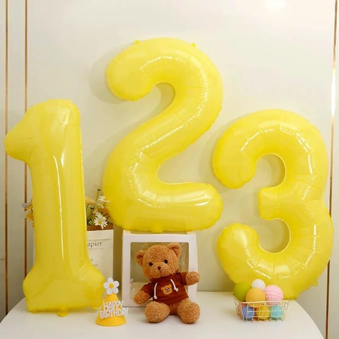 40 inch Yellow Number Balloon Giant Foil Helium Balloons Number 0 Balloon for Birthday Party Decorations