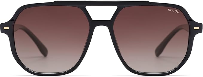 SOJOS Retro Trendy Aviator Polarized Sunglasses Men Women Vintage 70s Square Stylish Frame Sun Glasses SJ2283