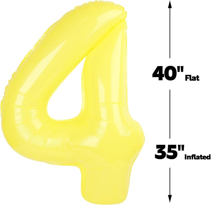 Number Balloon 4 Yellow Macaron