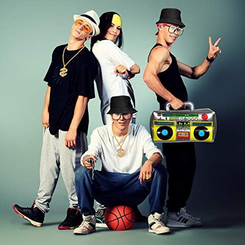 Gejoy Hip Hop Costume Kit 80s 90s Rapper Accessories Outfit for Men Women Sunglass Hat Chain Ring Halloween Party Decoration