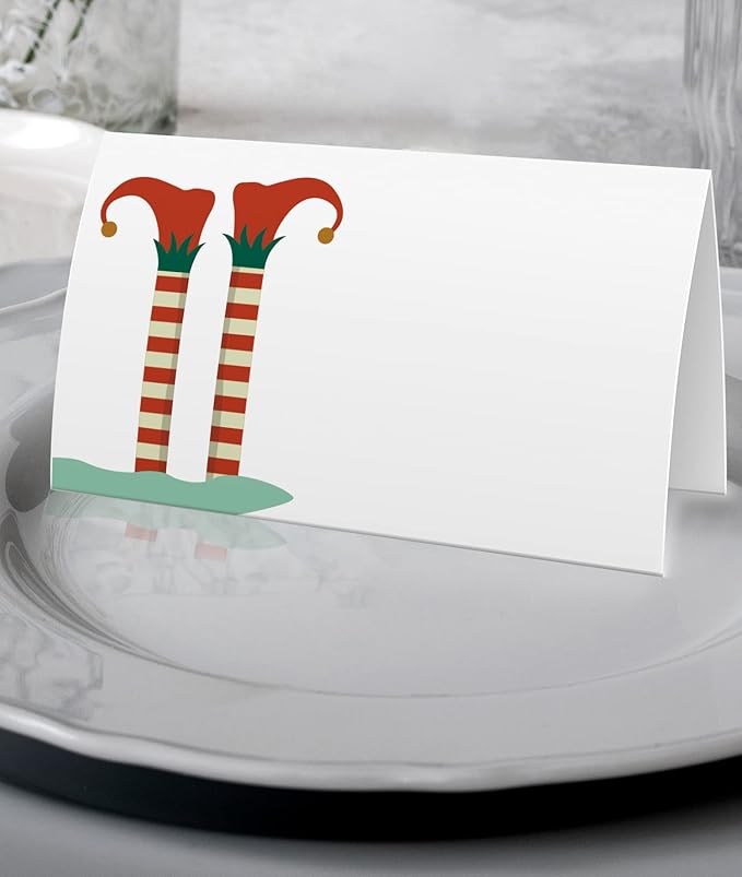 FZ-a102 Christmas Food Tent Labels - 25 Pack Table Place Cards - Perfect for Banquet, Buffet Food Label, Party