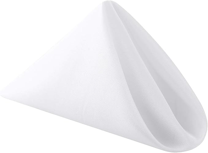 25pcs Polyester Cloth Napkins - 20 x 20 inch White Dinner Washable Napkins with Hemmed Edges for Restaurant/Wedding/Hotel(25,White)