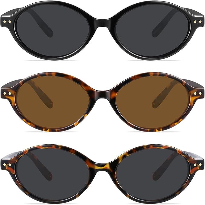 GRFISIA Retro Oval Sunglasses Womens Small Trendy Sun Glasses Sunnies UV400 Protection