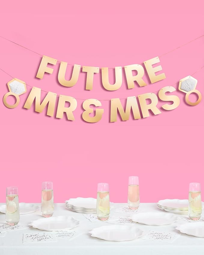 xo, Fetti Future Mr and Mrs Banner | Engagement Party Decorations, Proposal Decor, Bachelorette Backdrop, Bridal Shower Supplies