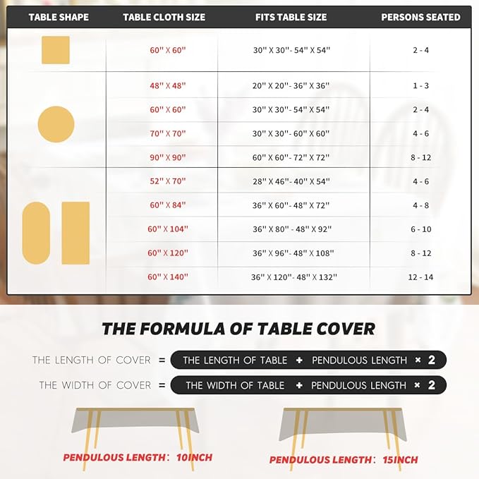 Horaldaily Fall Tablecloth 90×90 Inch Round, Thanksgiving Autumn Harvest Orange Wild Flowers Table Cover for Party Picnic Dinner Decor