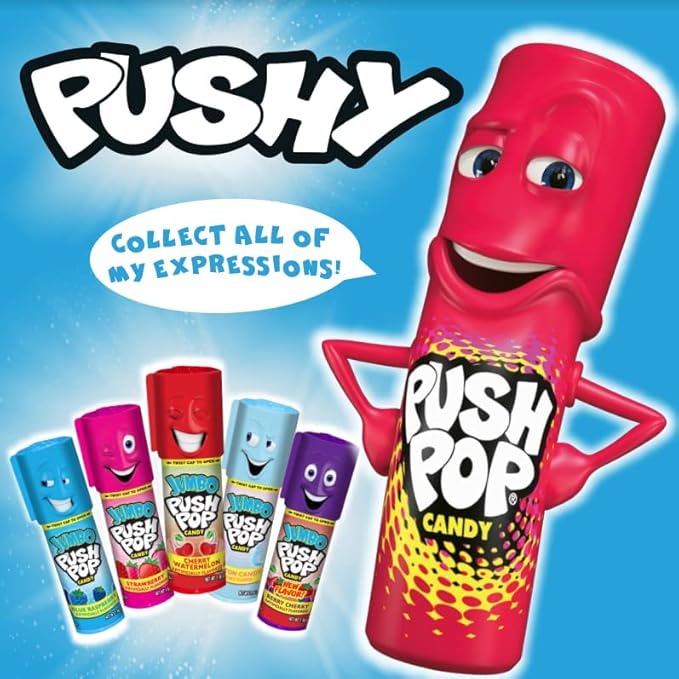 Push Pop Christmas Candy Variety Pack, 10 Ct Lollipops Individually Wrapped in Fruity Flavors, Bulk Individually Wrapped Hard Candy, Birthday Party Favors, Stocking Stuffers, Kids Gifts