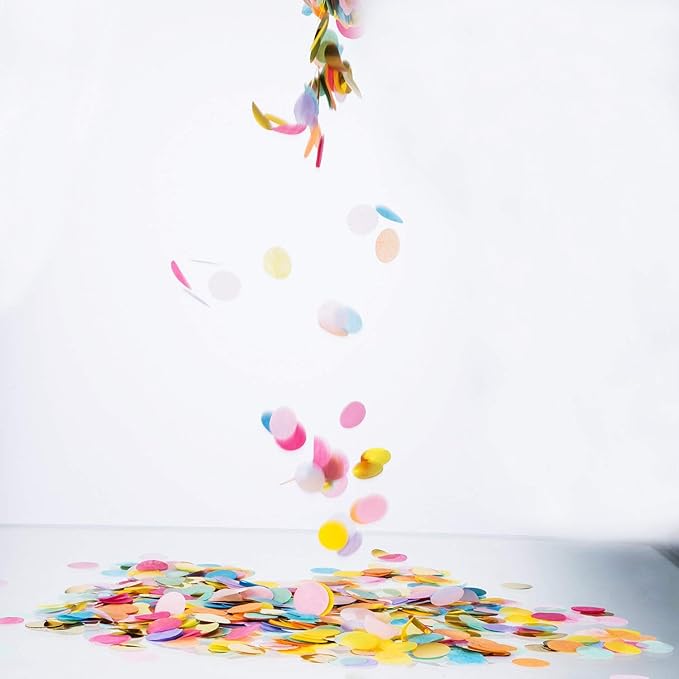 1 Inch Multicolor Round Tissue Confetti, 10000 Pieces