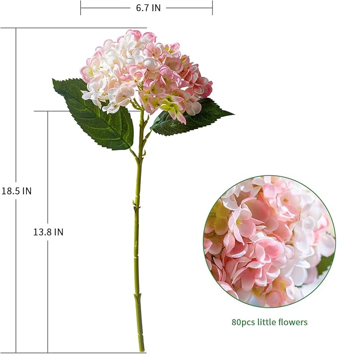 10PCS Faux Hydrangea Flower Hydrangea Artificial Flowers Hydrangea Bouquet Faux Flower Table Centerpieces for Home Wedding Bridal Bouquet Office Party DIY Floral Decor