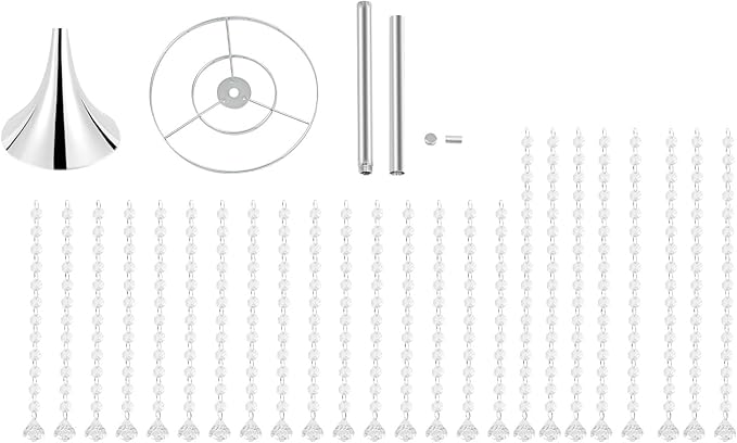 10pcs Silver Vases Wedding Centerpieces, 21.9'' Tall Crystal Metal Vase Wedding Road Lead Flower Holders, Metal Crystal Centerpiece Table Decorations, Crystal Flower Stand for Wedding(Silver)