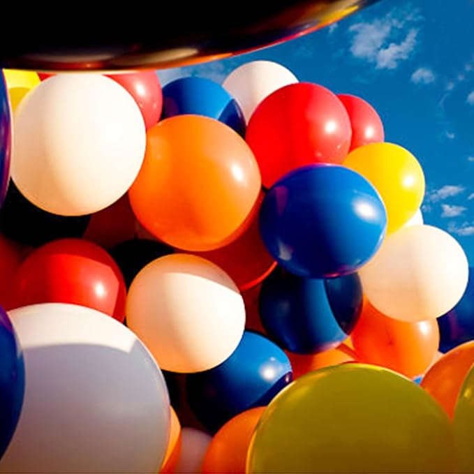 KAWKALSH Assorted Rainbow Giant Balloons 36 Inch, 9pcs Jumbo Multicolor Large Round Latex Balloon for Birthday Baby Shower Wedding Party Decorations