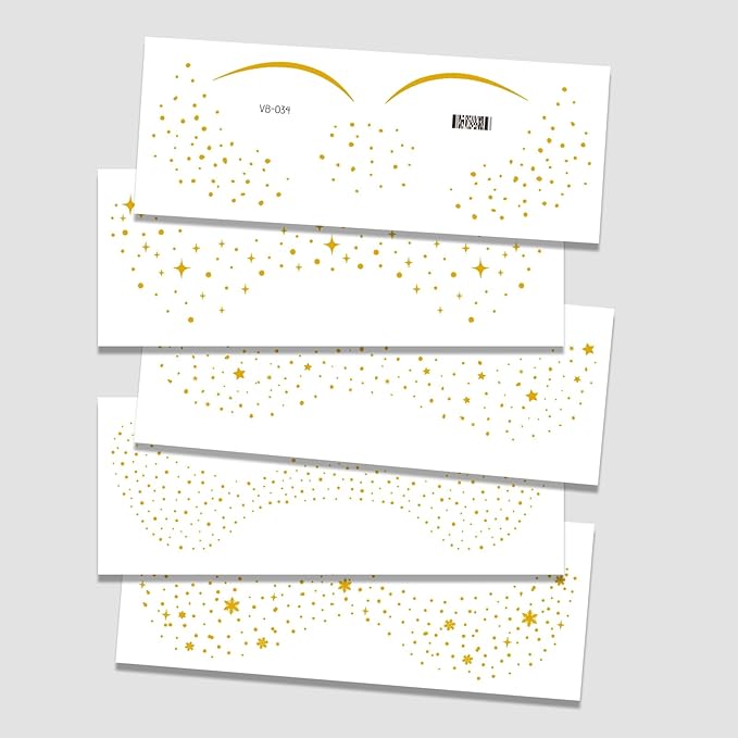 12 Pcs Gold Glitter Freckle Face Tattoo, Glitter Freckles Metallic Face Temporary Tattoo Sticker, Sparkle Makeup Patches Waterproof Gold Freckles Face Tattoos Stickers for Women Girls Party Decor 654