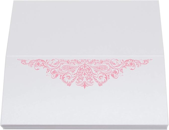 Paisley Place Cards, Pink (Choose Color), Set of 60, Pre-cut and Scored - Wedding, Party, Dinner, and Special Events - Made in the USA