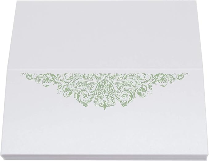 Paisley Place Cards, Sage (Choose Color), Set of 60, Pre-cut and Scored - Wedding, Party, Dinner, and Special Events - Made in the USA