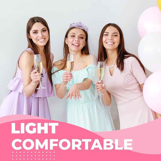 Birthday Tiara and Crown with Sash for Women, Hair Accessories for Wedding Party Costume (C- Purple)