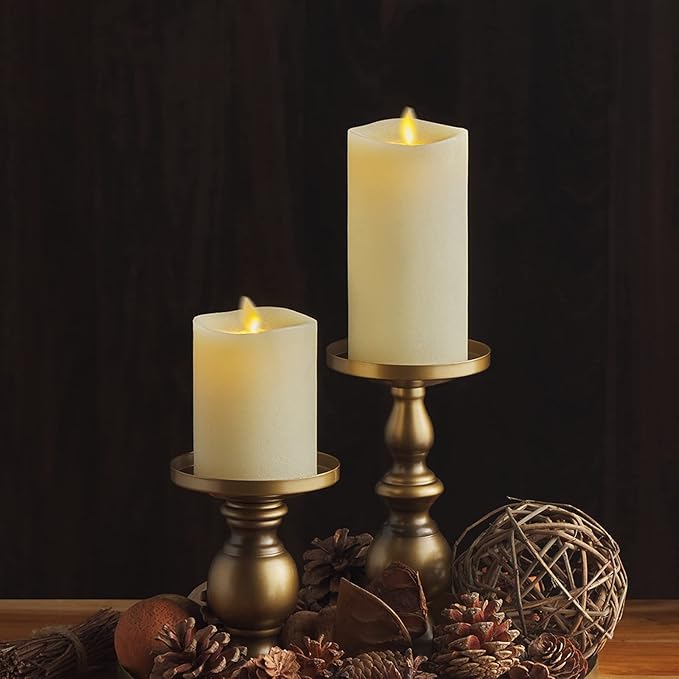 Luminara - Flameless LED Battery Operated Flickering Pillar Candles - Ivory - Pack of 1-3x4.5 - Realistic Moving Flame Real Wax Indoor/Outdoor Decor