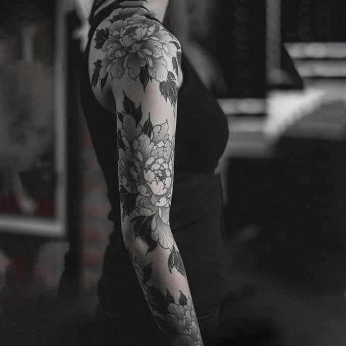 Temporary Tattoo Sleeves for Women Realistic Neck Long Lasting Temp Fake Tattoo (Temporary Tattoos Sticker 43)