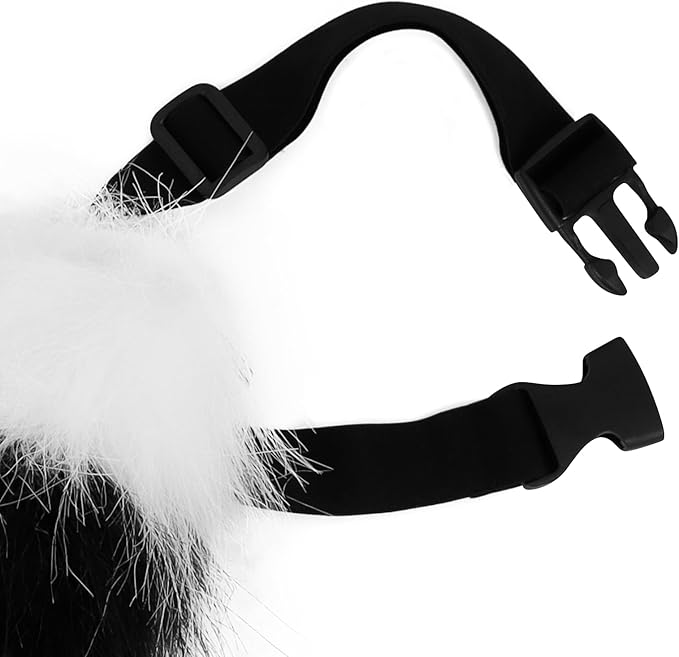 Animal Cat Wolf Fox Dog Faux Fur Tail for Halloween Party Cosplay Costume Accessories Whiteblack